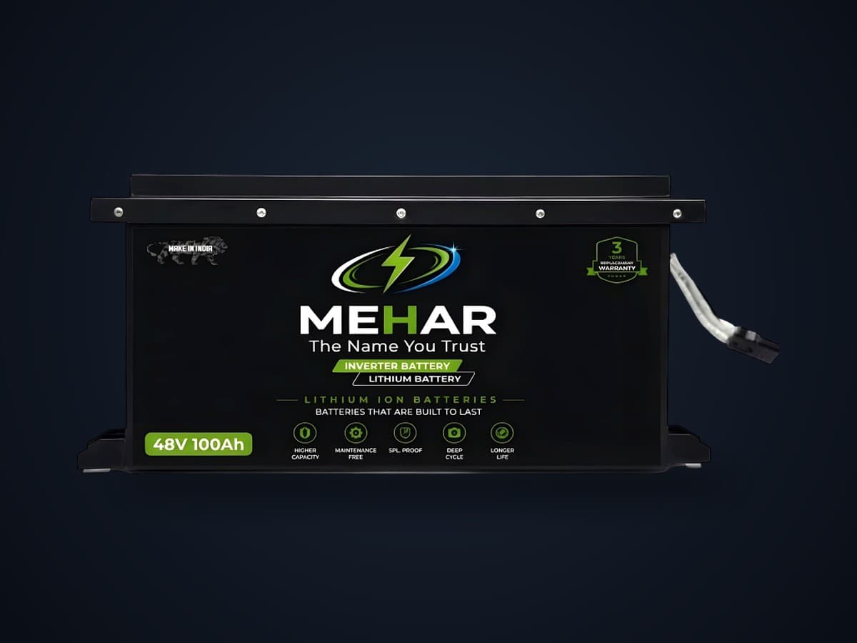 MEHAR 12.8V 100Ah LiFePO4 Inverter Battery Industrial Lithium Battery